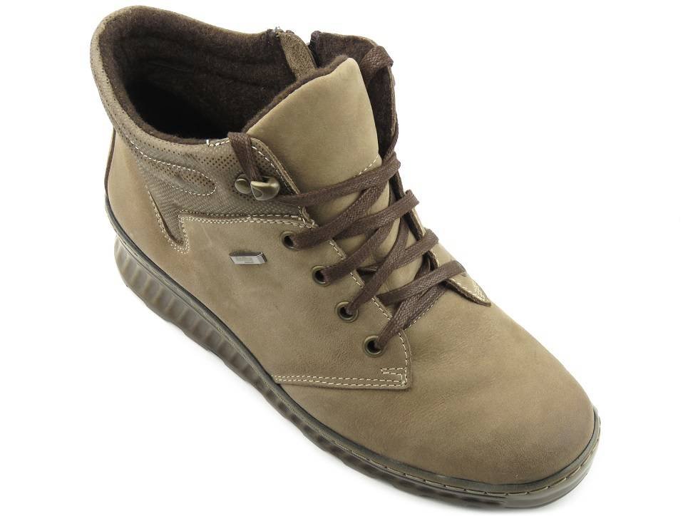 Botki damskie 503, ciemny beż