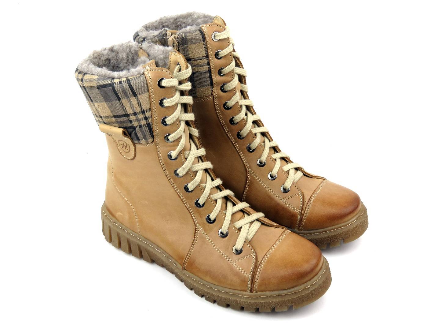 Botki damskie 576, jasny brąz