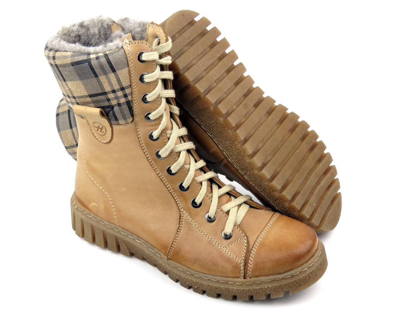 Botki damskie 576, jasny brąz