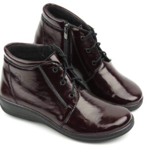Botki damskie 618-2, ciemna wiśnia